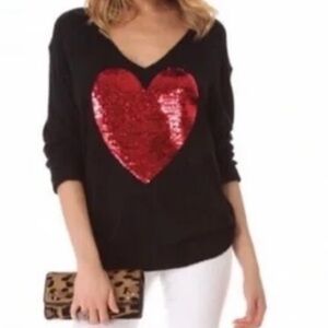 Wildfox White Label Red Sequins Heart ♥️ ~ in Black
